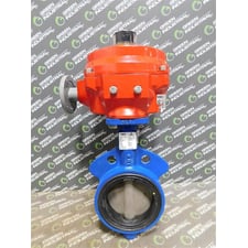 Bray Controls & DelTech 4" Actuated Butterfly Valve 70-0052-113A0-536 Used