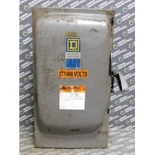 Square D H364 Single Throw Fusible Safety Switch 200 A 600VAC Ser. A1 50HP Used