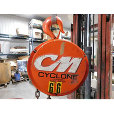 Columbus McKinnon Cyclone 2 Ton Chain Hoist 17'5" Chain Length Used