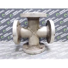 Unbranded 4-Way Flanged Cross Pipe 6" Flange 1-7/8" Bore 8-3/4" Wide Surplus