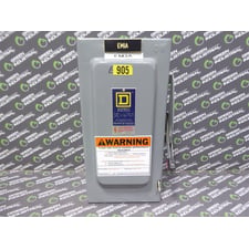 Square D H322N Heavy Duty Fusible Safety Switch 60 Amps 240V Used