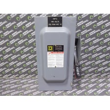 Square D HU362 Heavy Duty Non-Fusible Safety Switch 60 Amps 600V Used
