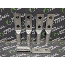 Lot of 5 Burndy YA312NFXB 2 Hole Long Barrel Compression Terminals 35kV Max. New