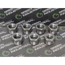Lot of 7 Unbranded 1"-150 304 Threaded Hex Bushings Used